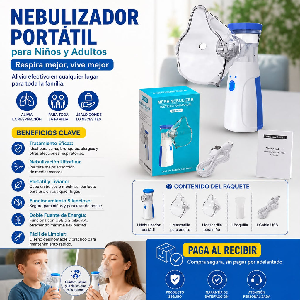 Nebulizador Portátil Para Niños Y Adultos