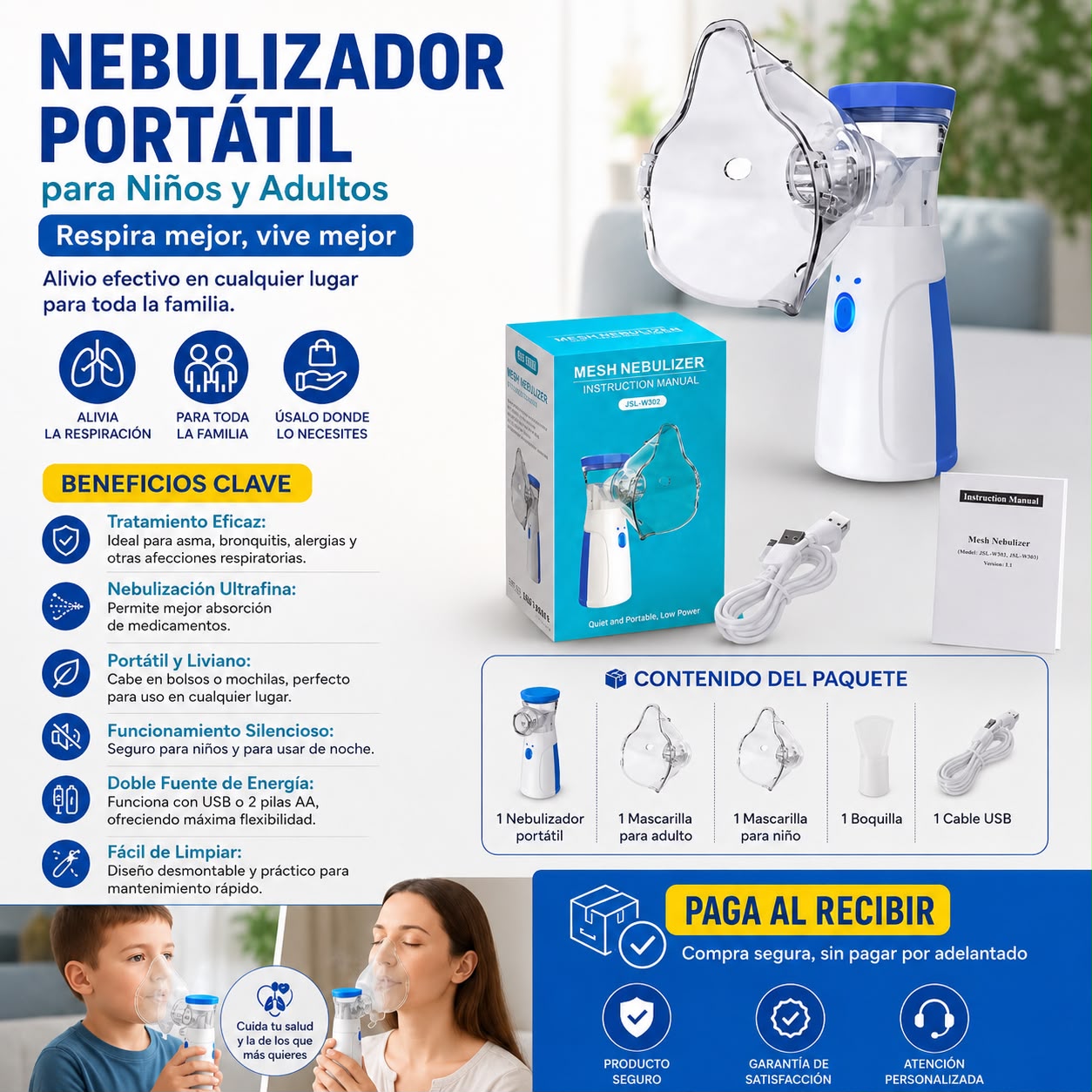 Nebulizador Portátil Para Niños Y Adultos